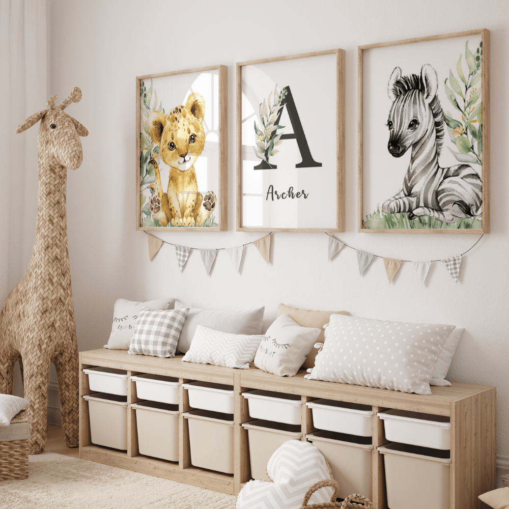 décoration prénom personnalisé chambre enfant thème jungle