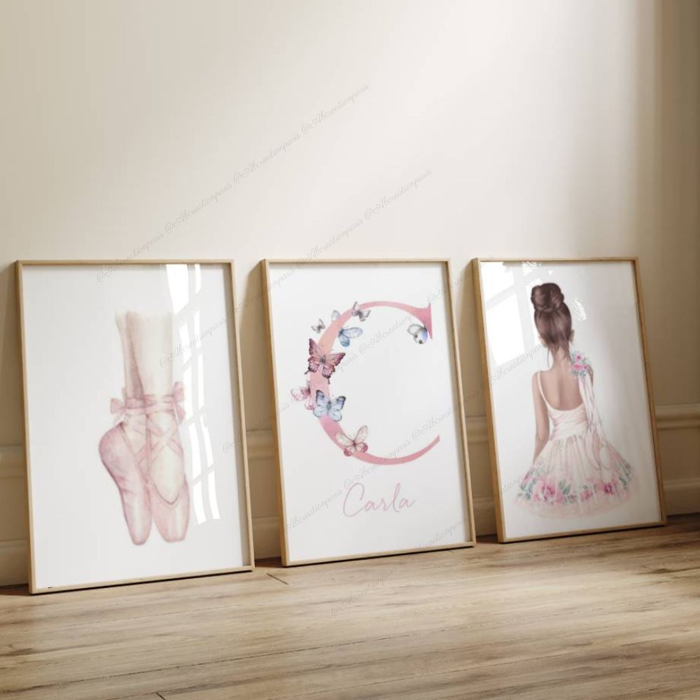 affiche danseuse et chausson de dance pour décorer la chambre d'une petite fille