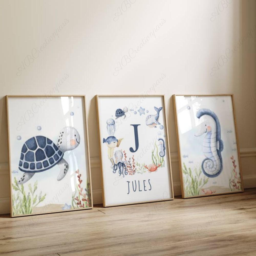 Déco murale océan chambre bébé garcon