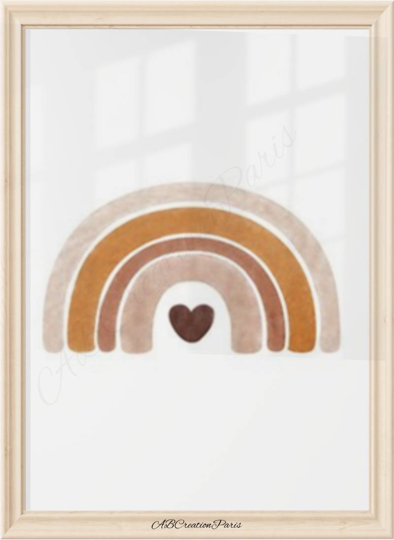 affiche arc en ciel terracotta