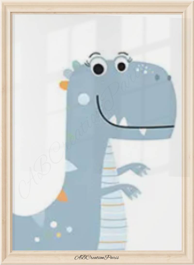 affiche dinosaure chambre bebe garcon