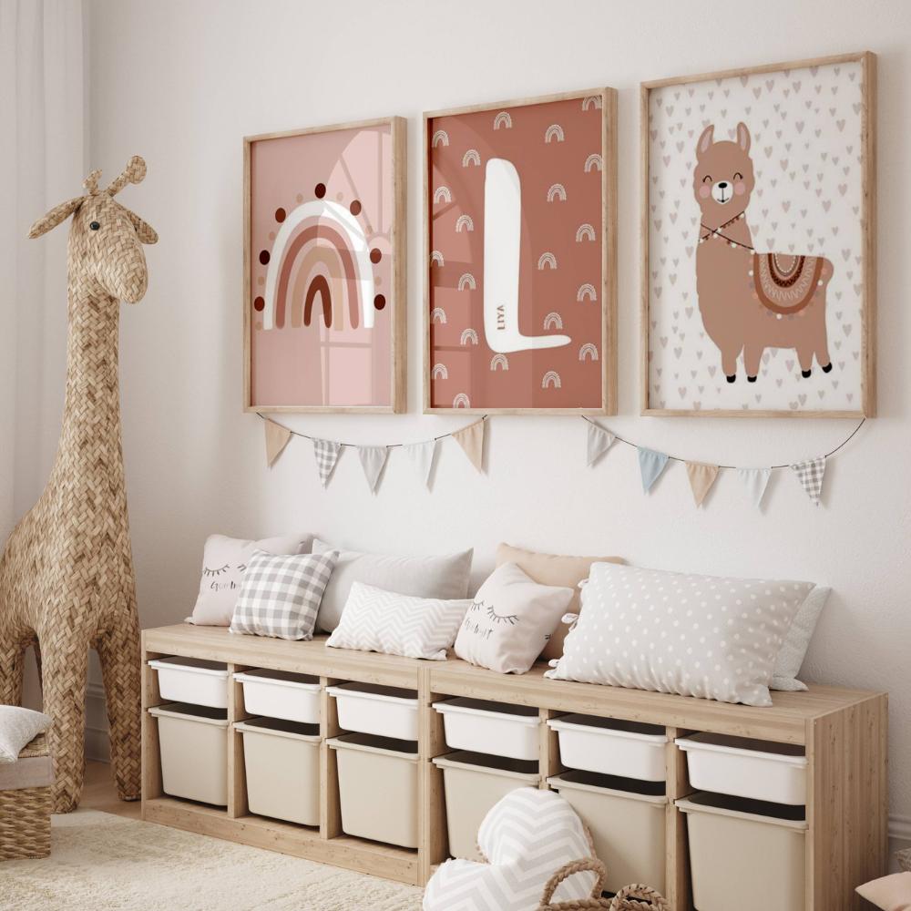 affiche lama alpaga terracotta