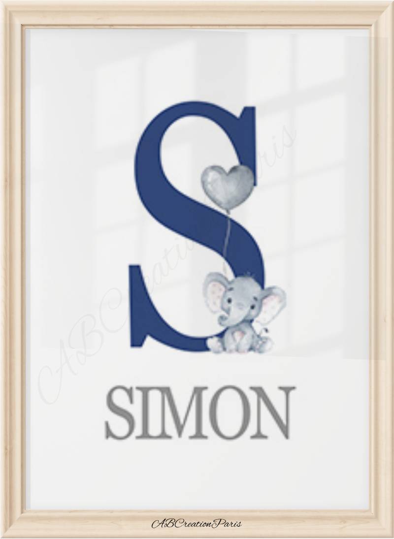 decoration prenom chambre bebe theme elephant