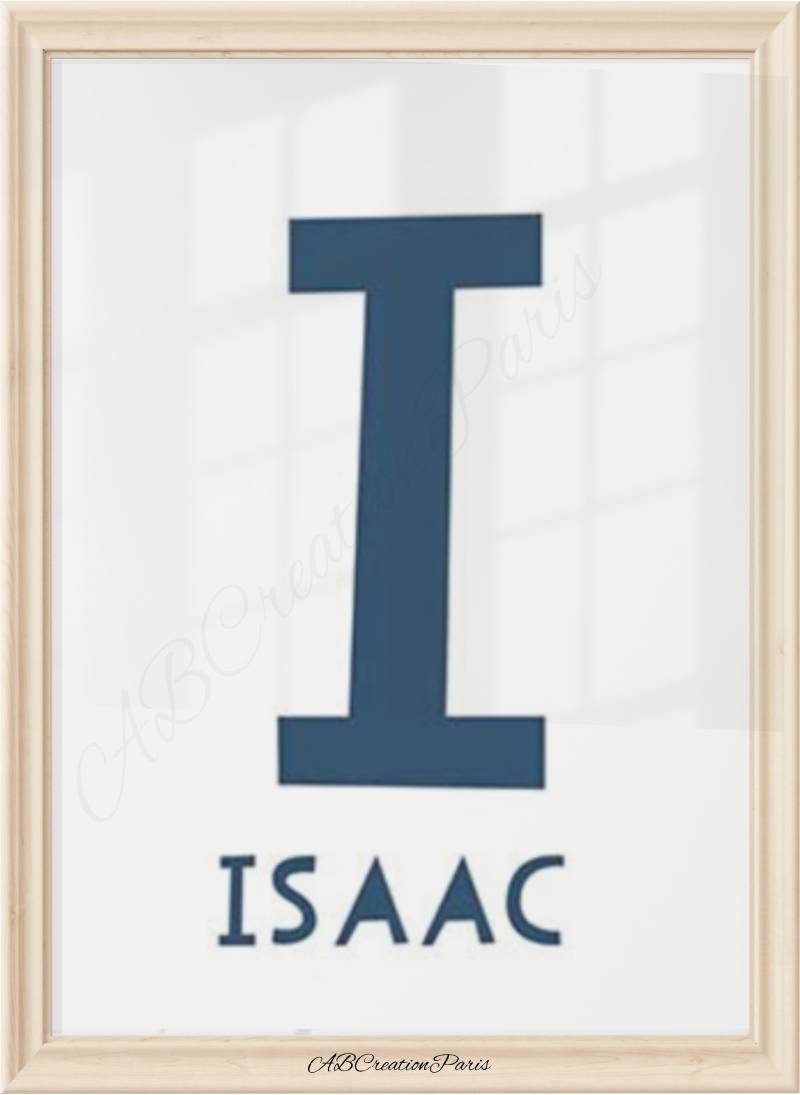 tableau prenom personnalisé bleu pour enfant garcon