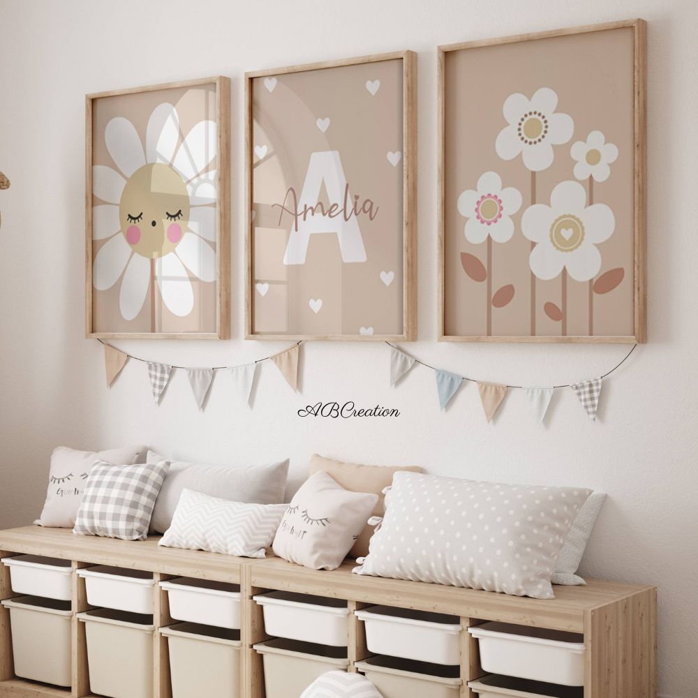 deco chambre bebe theme fleur