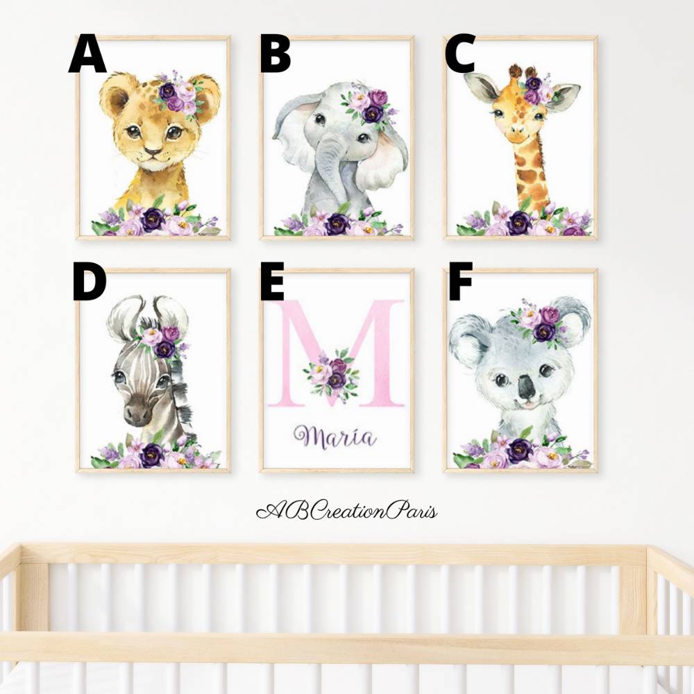 poster kinderzimmer - Savanne für Mädchen