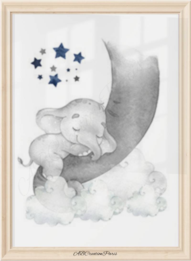 poster elephant chambre bebe garcon