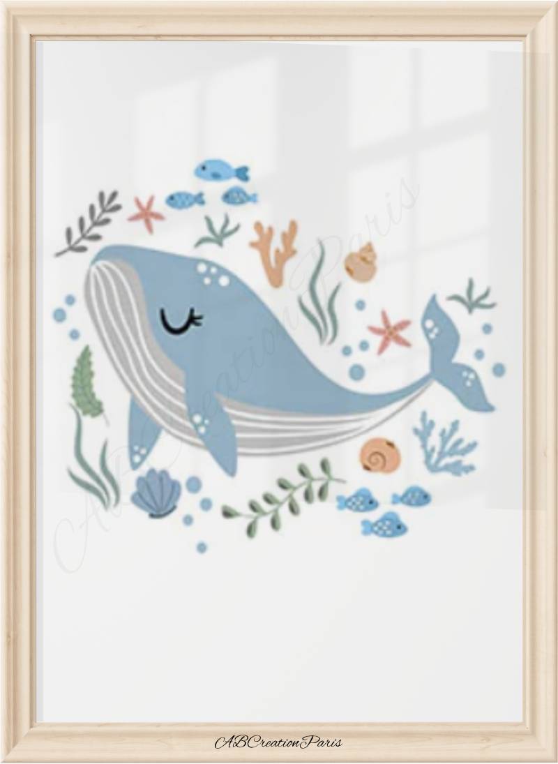 affiche baleine chambre bébé
