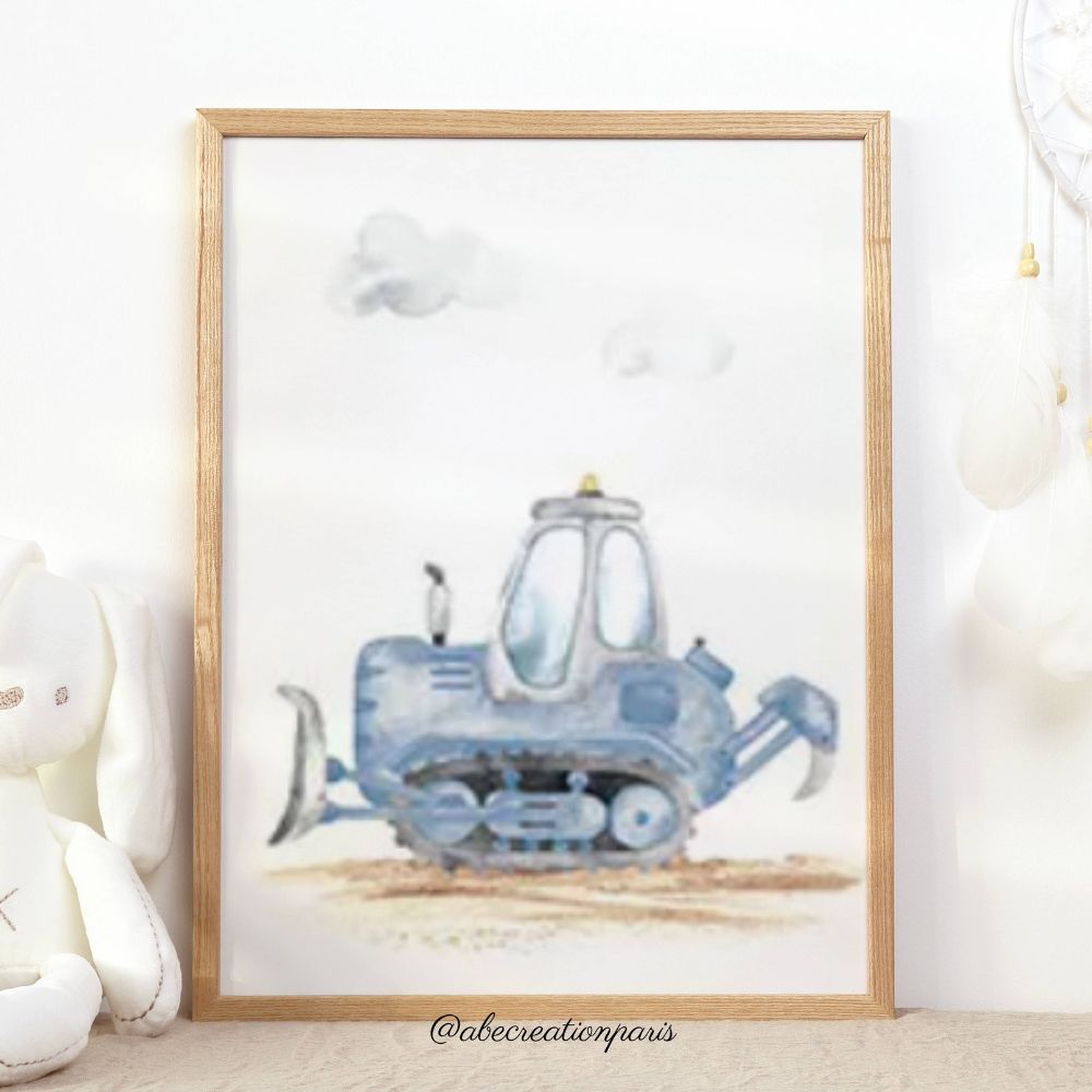 Aquarell-Fahrzeug-Poster – Dekoration fürs Kinderzimmer (Unisex)