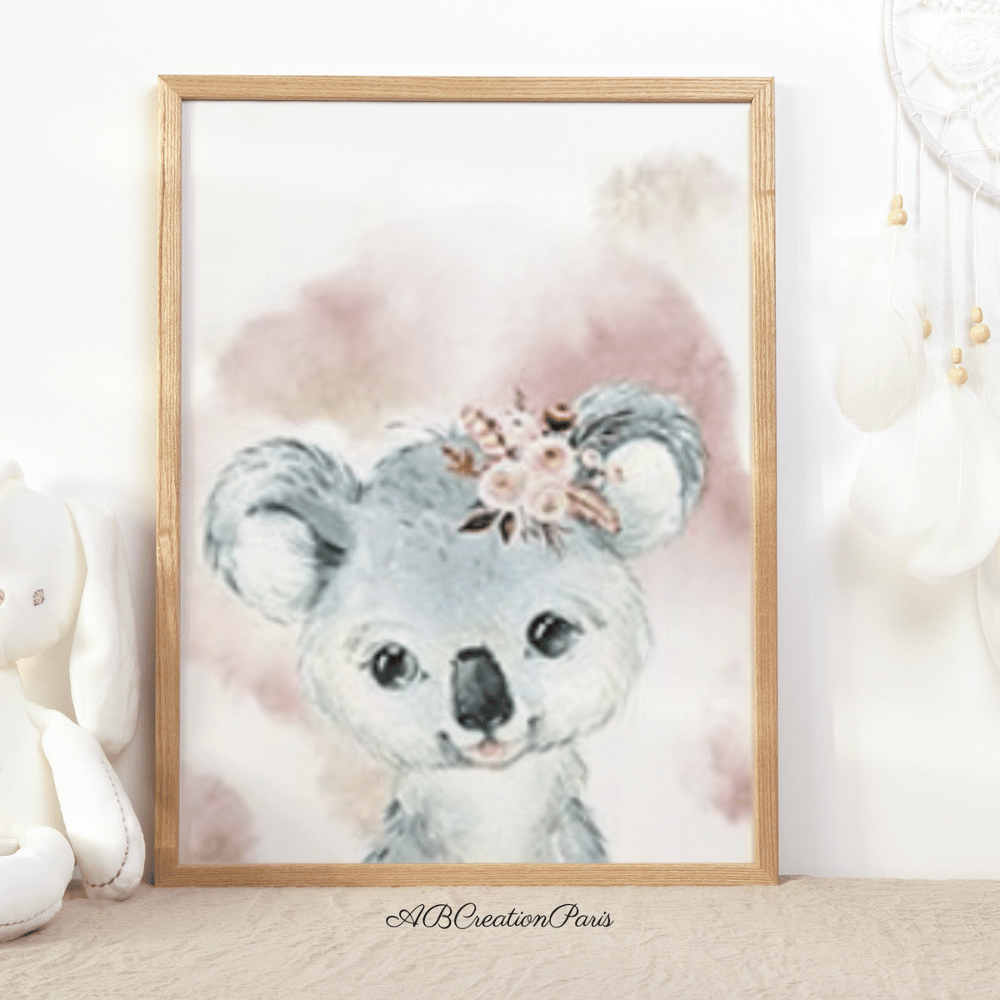 affiche koala chambre enfant fille