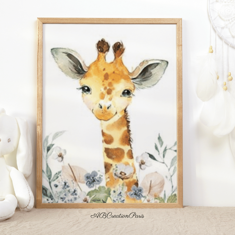 décoration murale savane chambre bebe fille