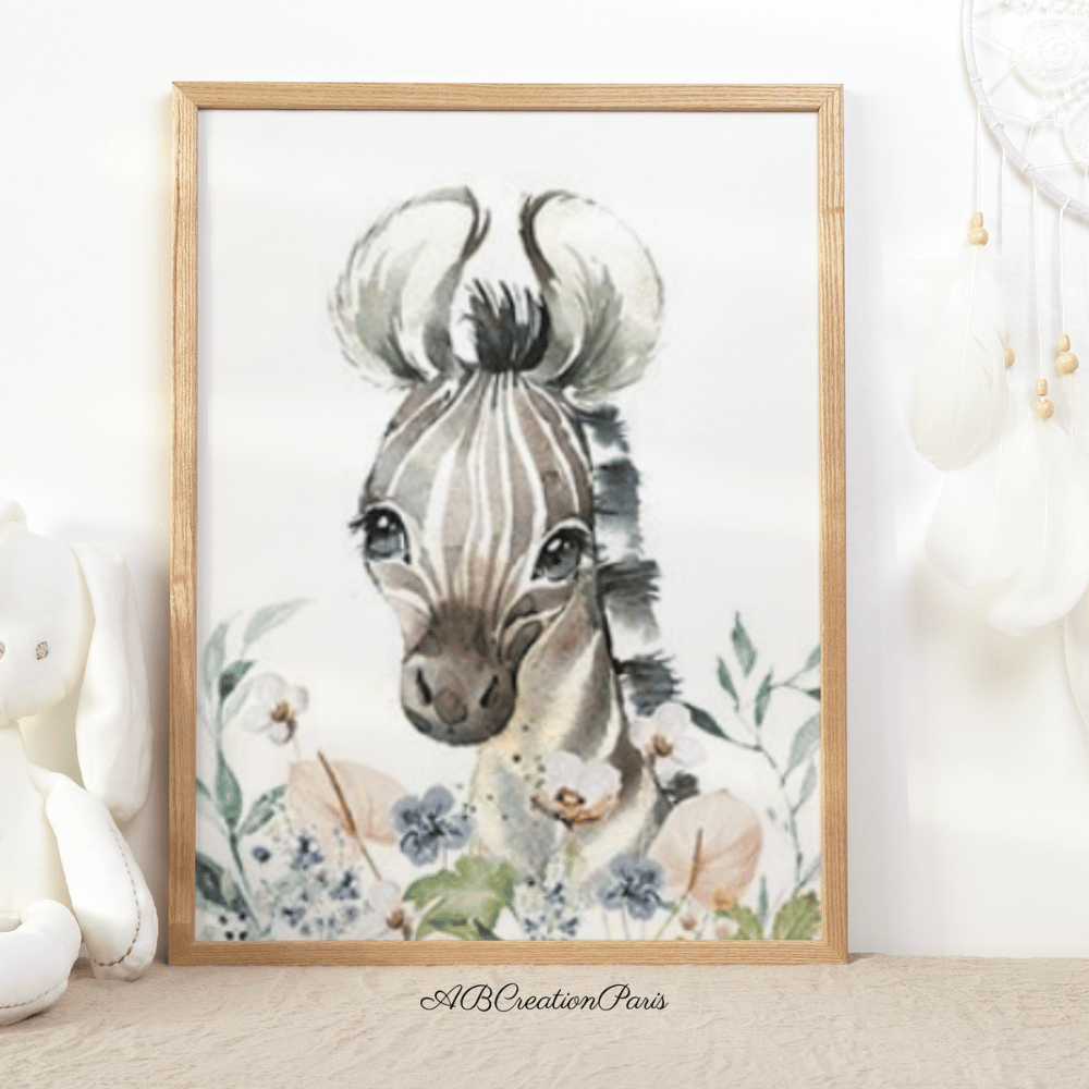 décoration murale zebre chambre bebe fille