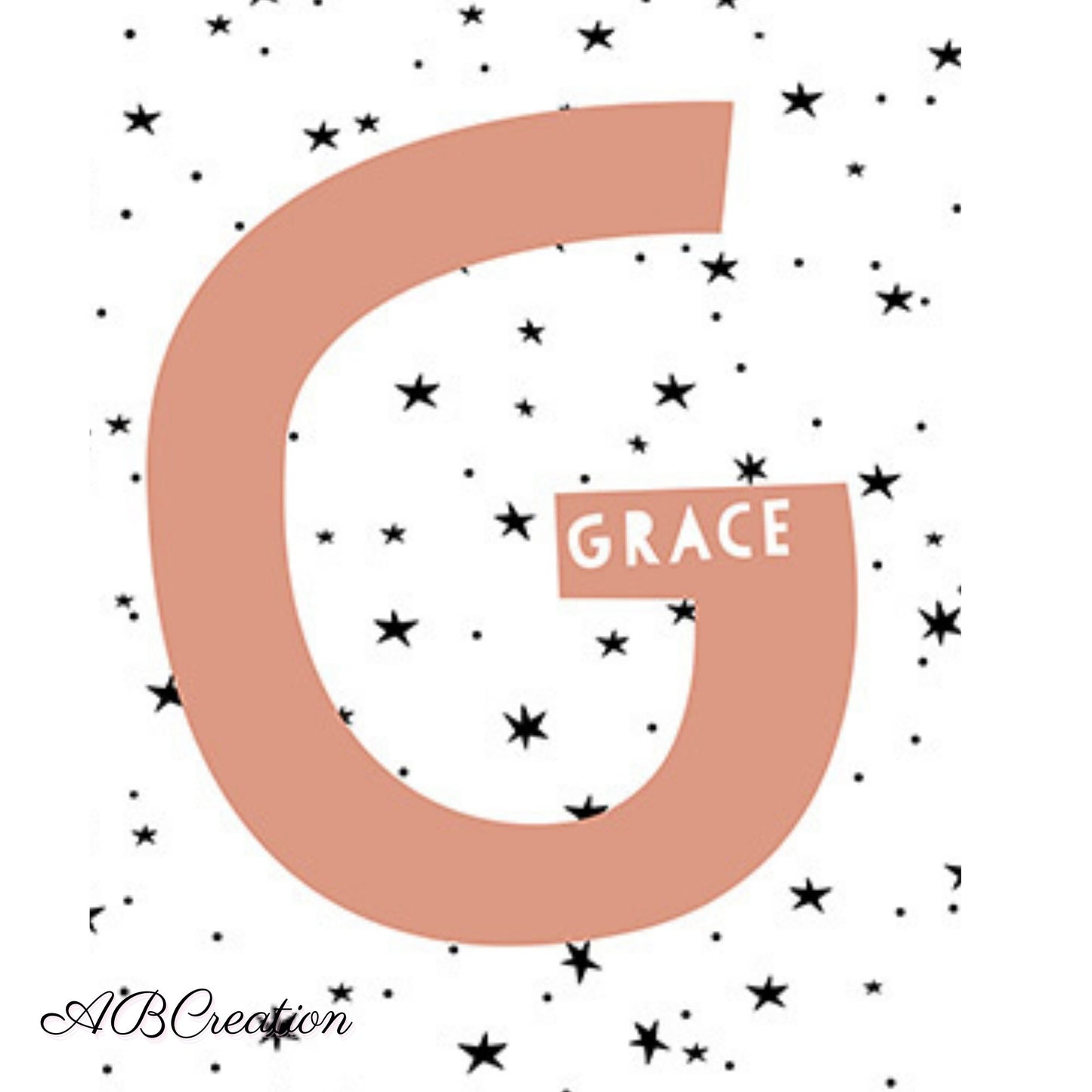 affiche lettre et prénom personnalisé couleur beige