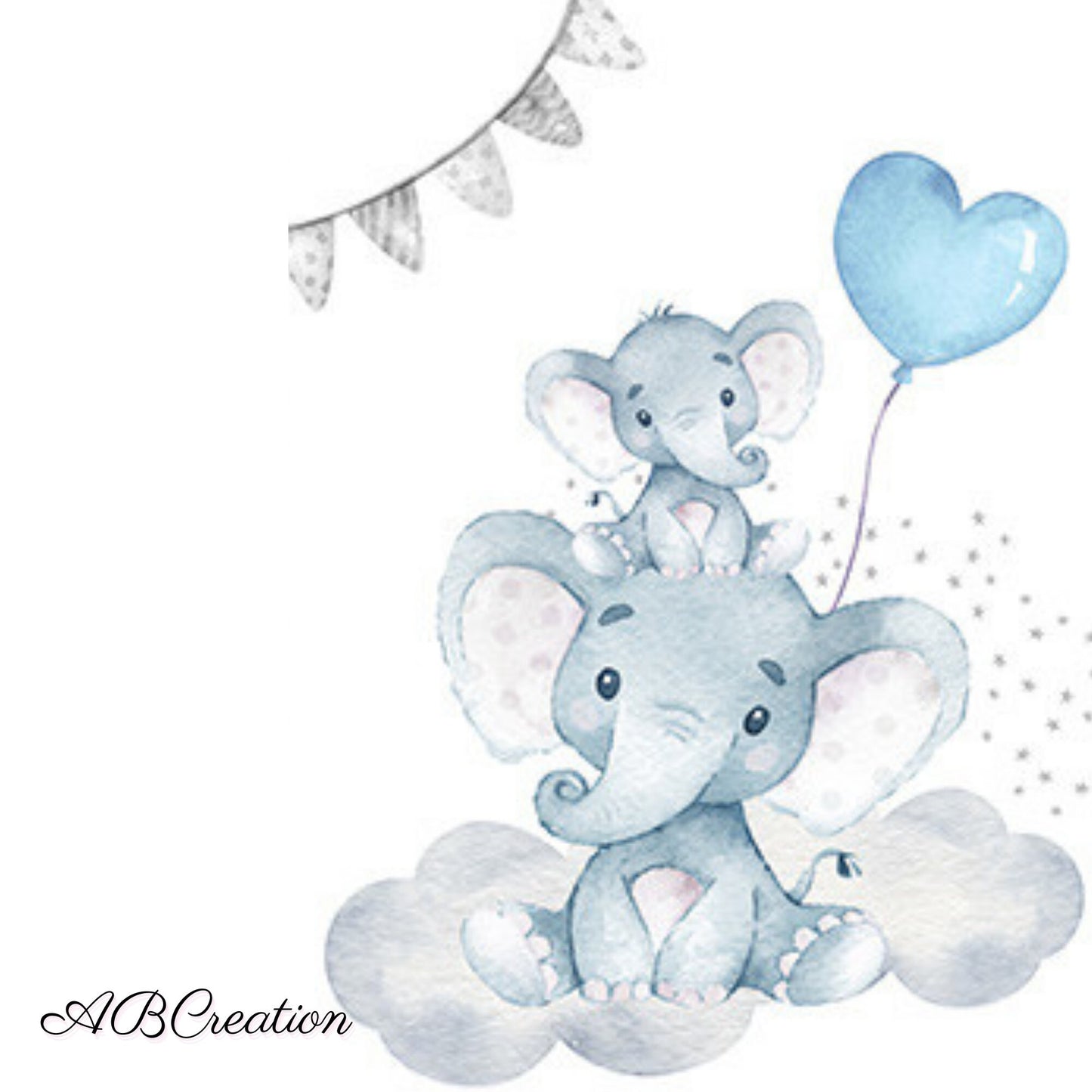 Persönliches Geburtsgeschenk für Jungen - Blauer Elefant