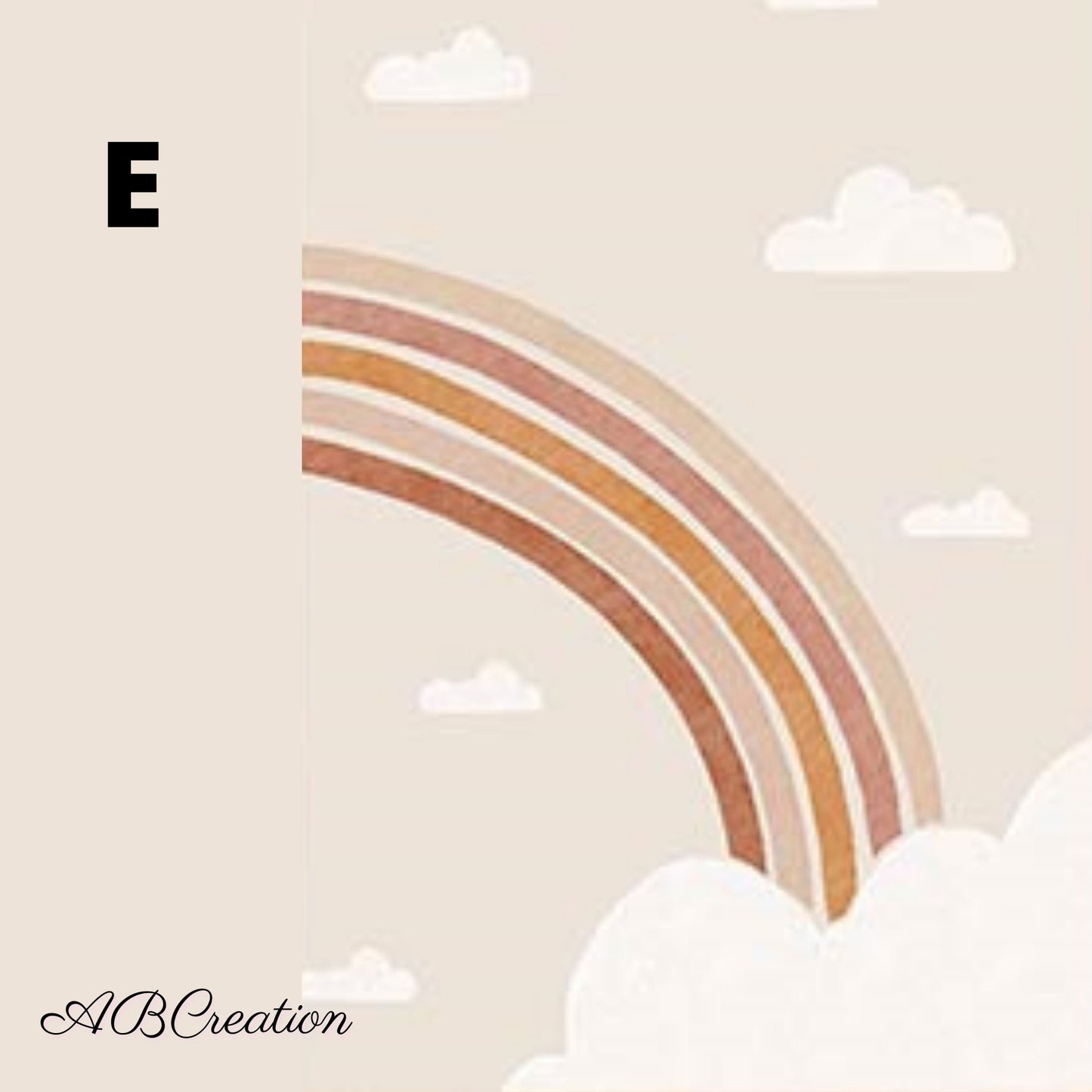 poster terracotta demi arc-en-ciel et nuages