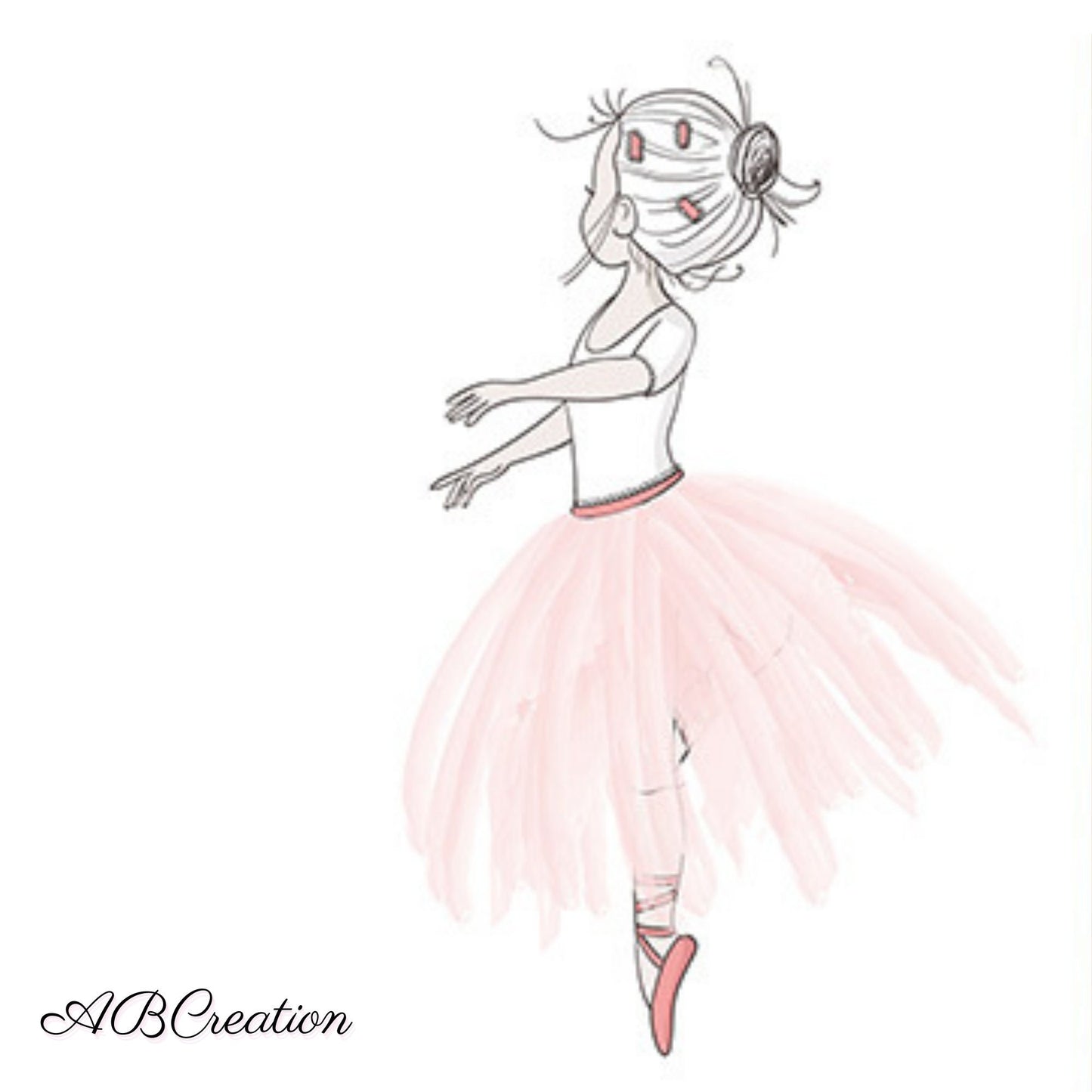 Triptychon Tänzerin-Schwan – Babyzimmer-Dekoration für Mädchen