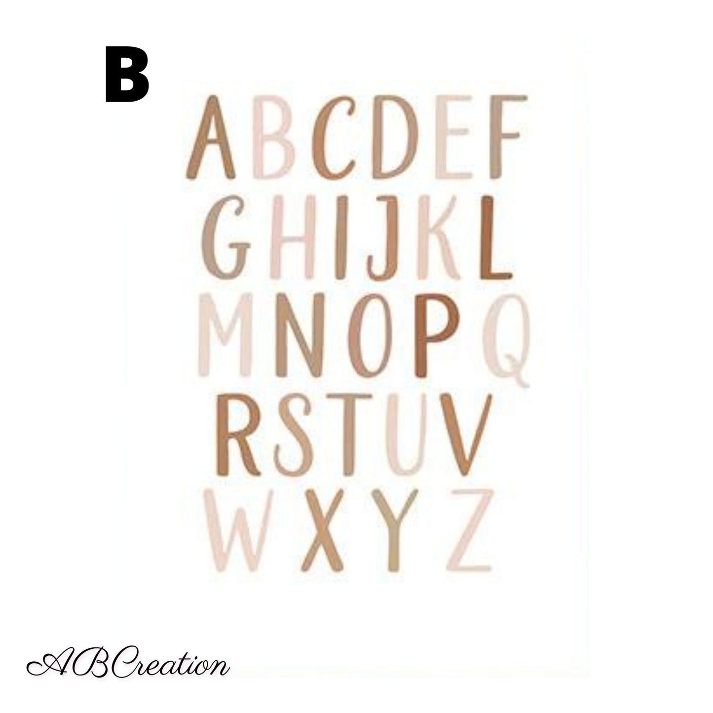 poster alphabet terracotta