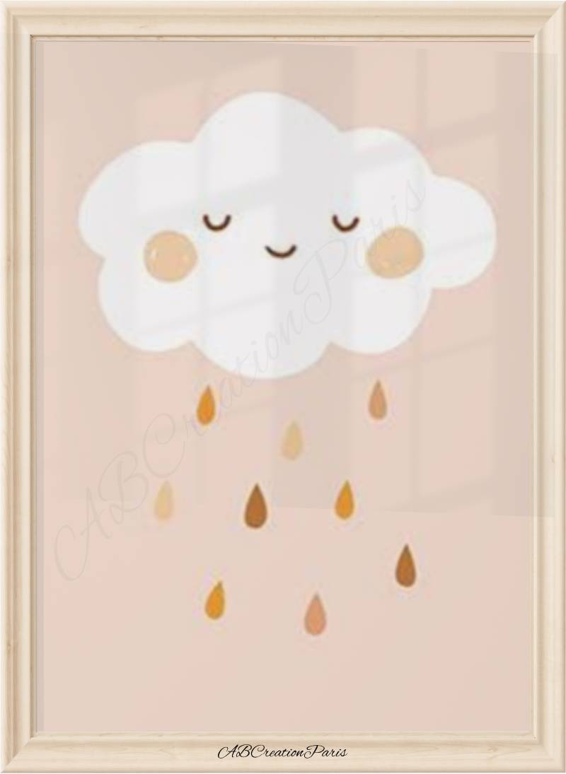 affiche nuage et goutte de pluie