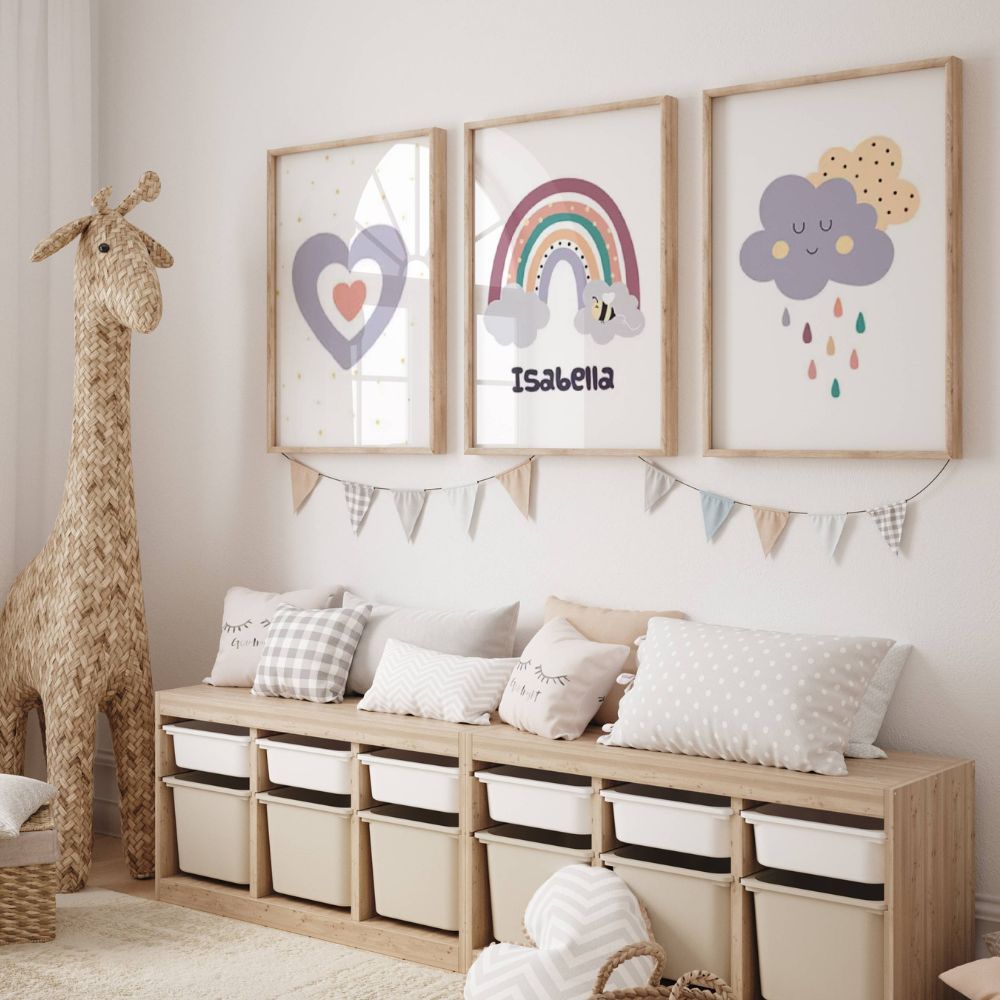 Geburtsgeschenk für Mädchen – Personalisiertes Wandbild