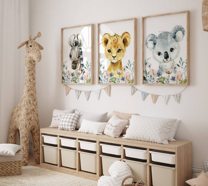 Animaux de la jungle. Décoration chambre enfant thème animaux