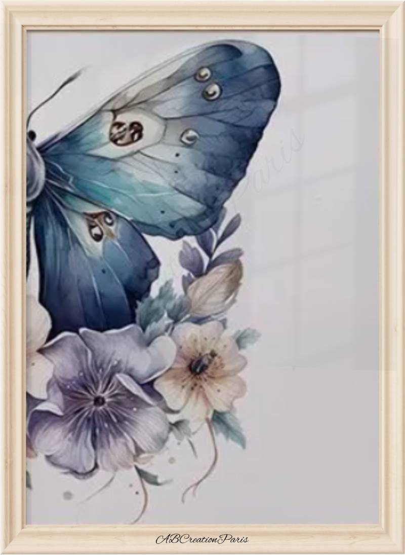 Affiche Papillon Violet - Déco Chambre Personnalisé