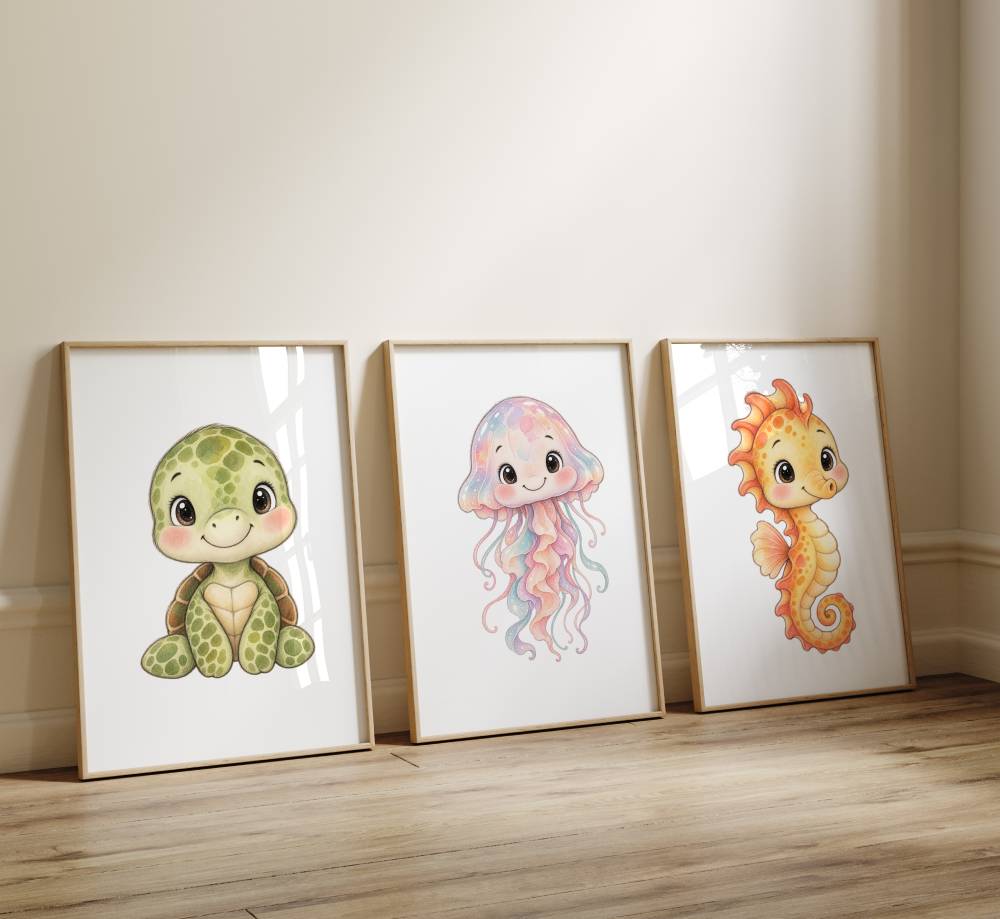 Meerestiere Poster - Kinderzimmer