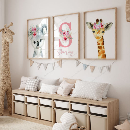 deco chambre bebe fille personnalise theme animaux safari