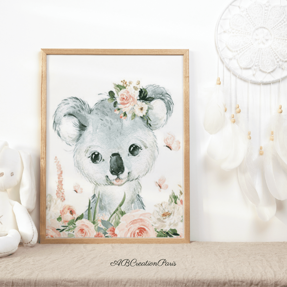 decoraion chambre fille koala couronne de rose