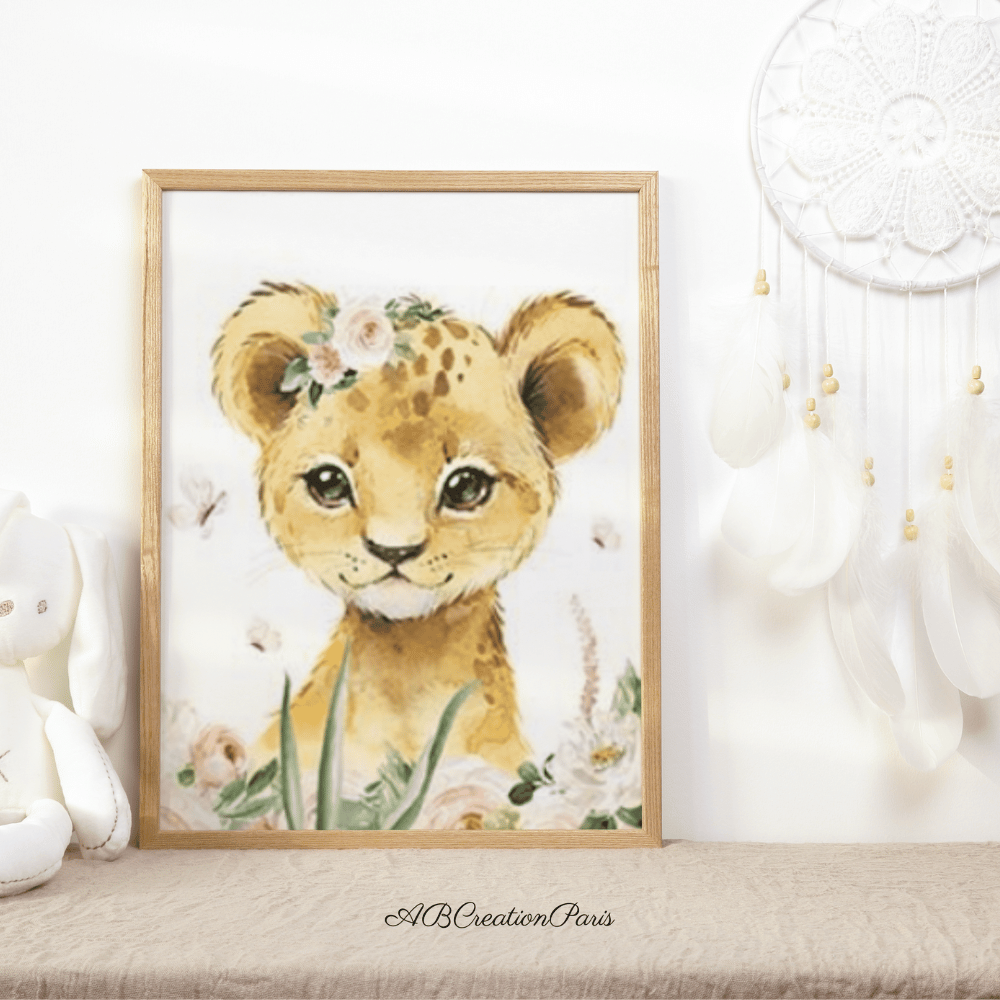 decoraion chambre fille animaux couronne de rose