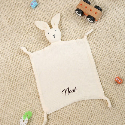 doudou lapin blanc et broderie personnalisée