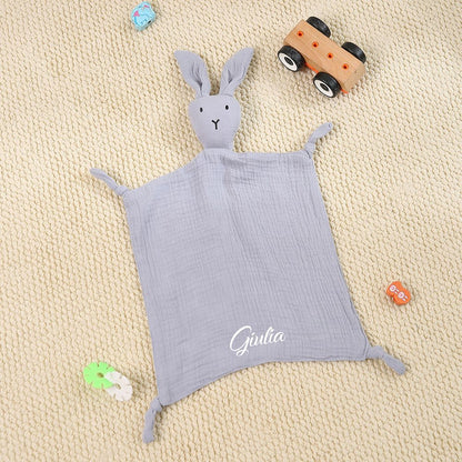 doudou lapin gris personnalisé