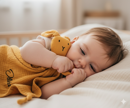 doudou lapin en coton pour cadeau de naissance