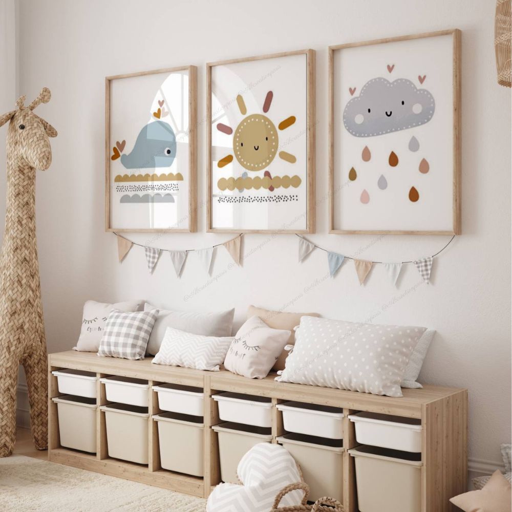 Affiche baleine chambre bébé