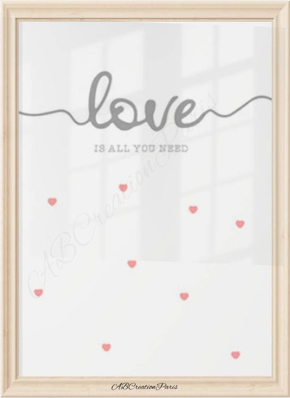 affiche avec love pour chambre bebe fille