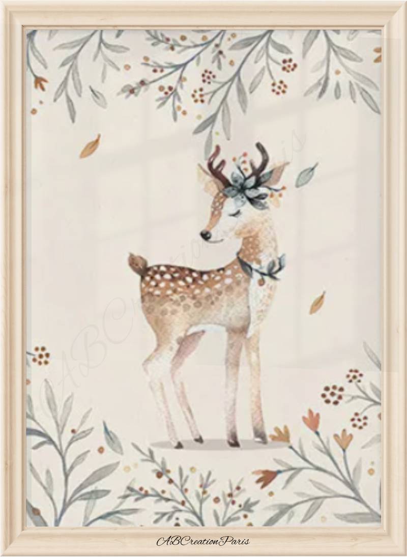affiche chambre bébé biche 