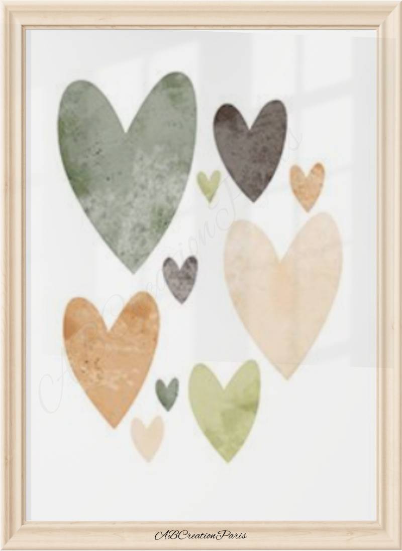 affiche coeur vert émeraude
