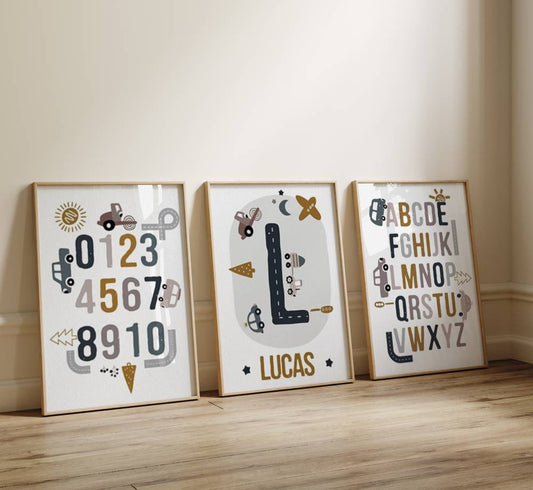 Pastell Alphabet Poster - Personalisiertes Alphabet