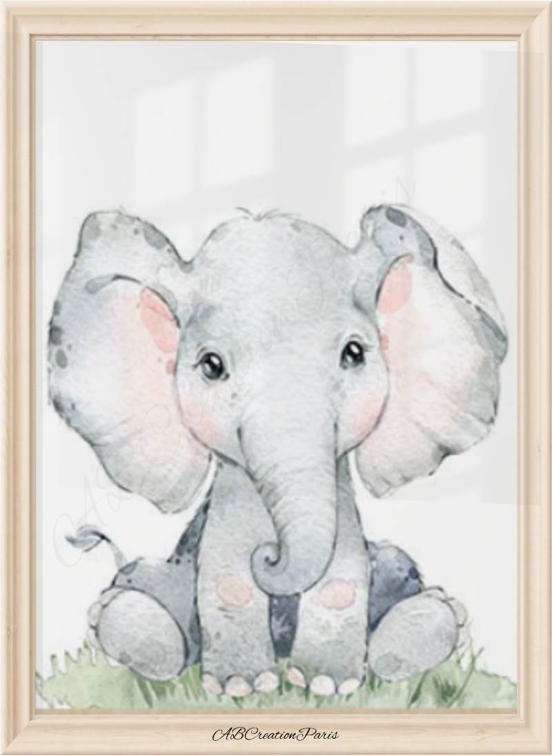 affiche murale bébé éléphant
