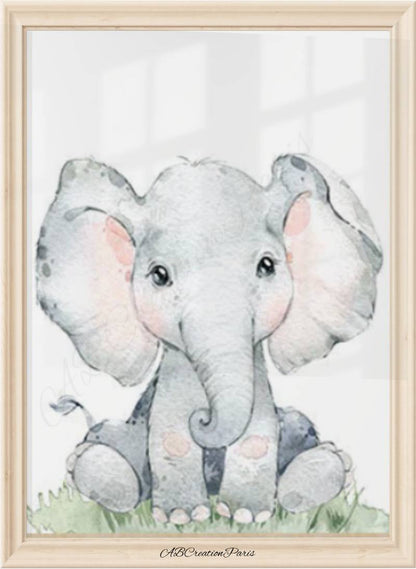 affiche murale bébé éléphant