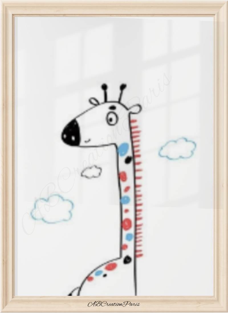 affiche girafe style scandinave pour chambre bébé