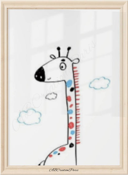 affiche girafe style scandinave pour chambre bébé