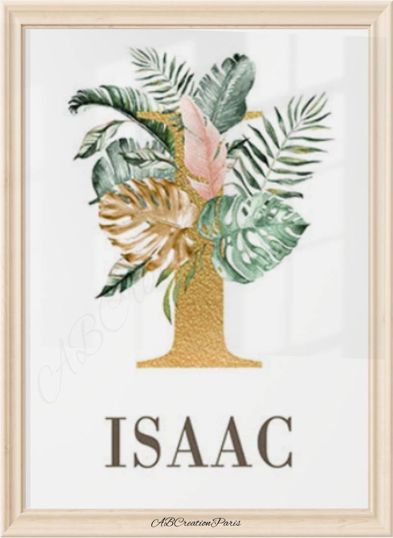 affiche prénom personnalise theme savane pour chambre enfant