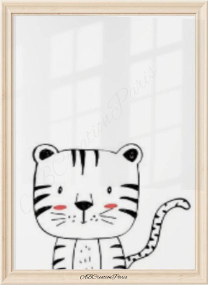 décoration lion affiche minimaliste chambre bébé 