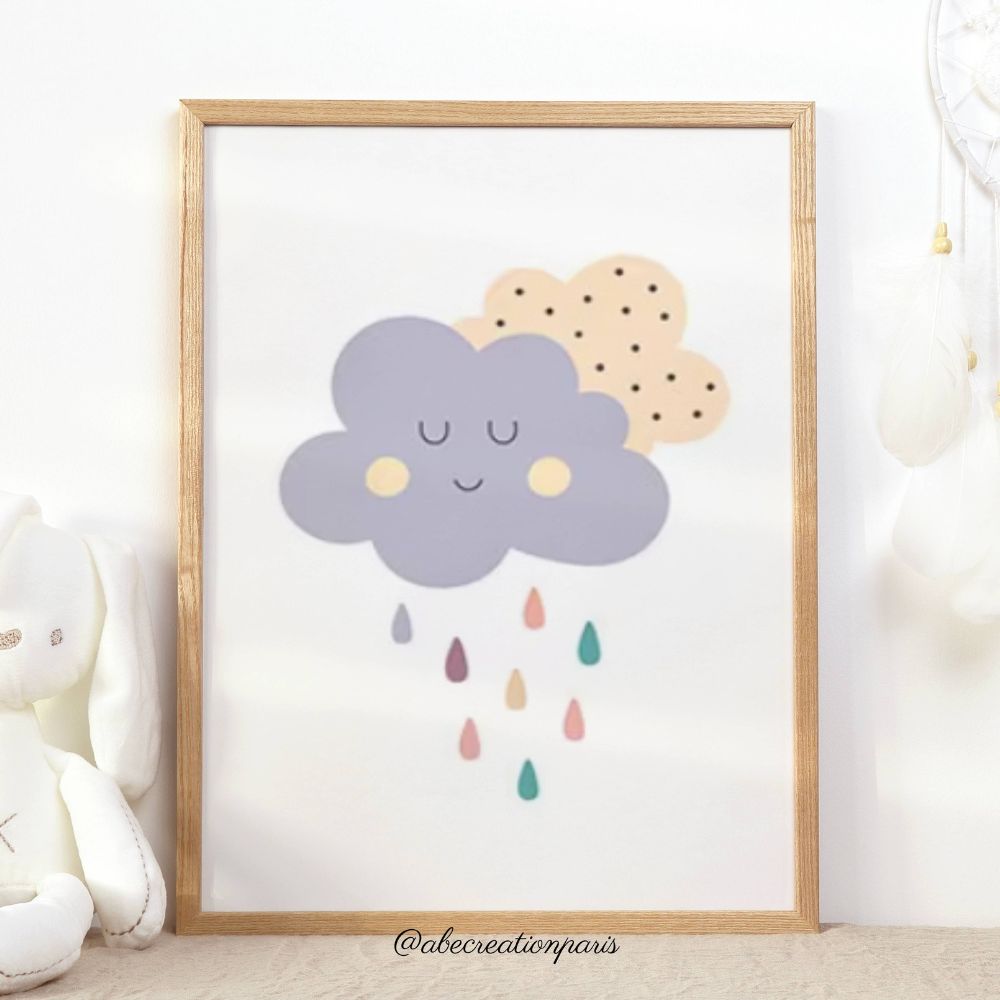 affiche nuage violet et pluie