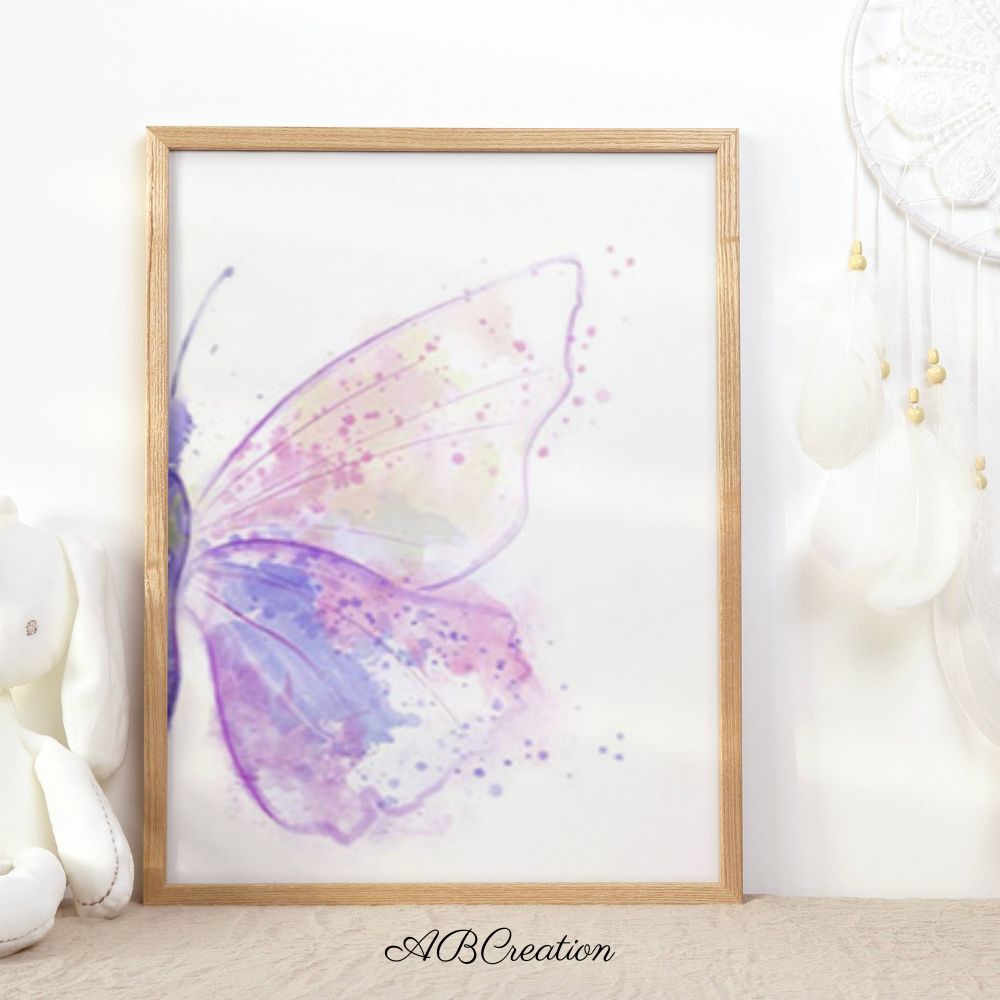 deco papillon violet chambre bébé fille