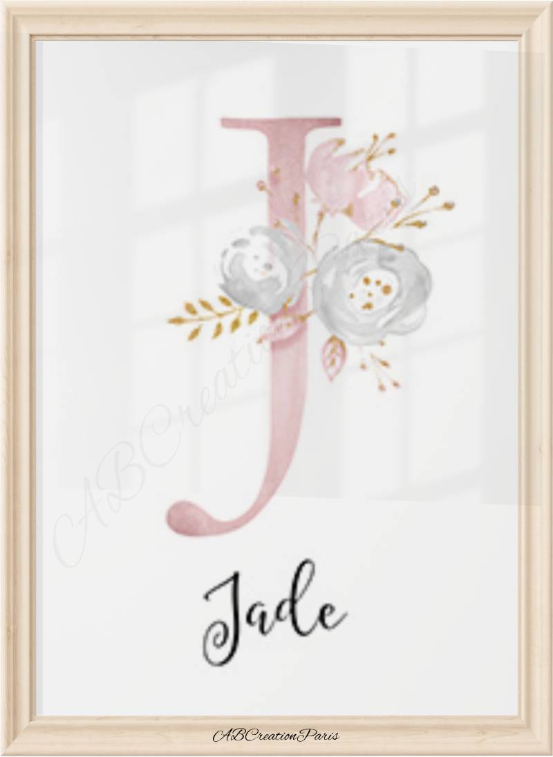 affiche personnalisé pour chambre enfant ou bebe fille