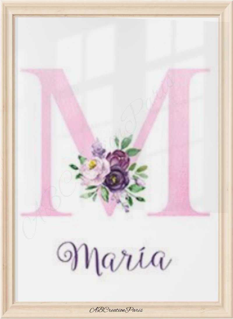 affiche personnalisé pour naissance fille