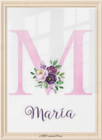 affiche personnalisé pour naissance fille