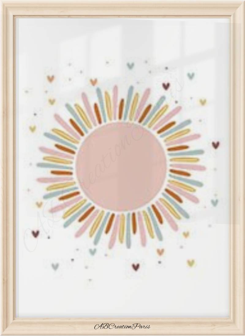 affiche soleil coloré