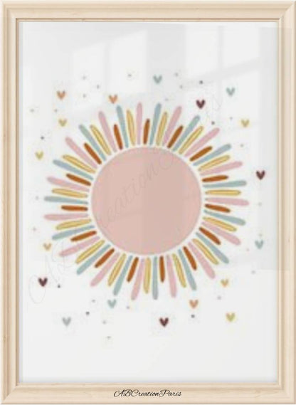 affiche soleil coloré